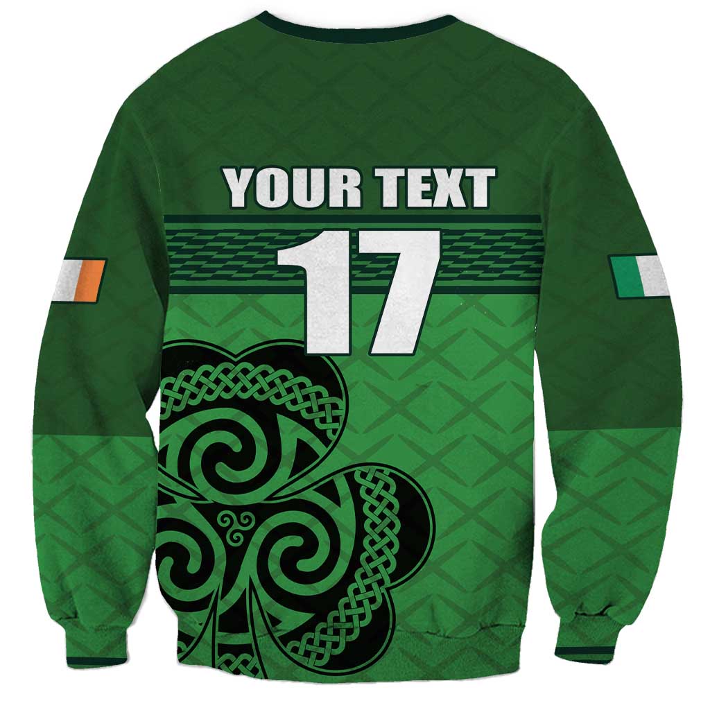 Custom Ireland Football Sweatshirt Celtic Knot with Shamrock
