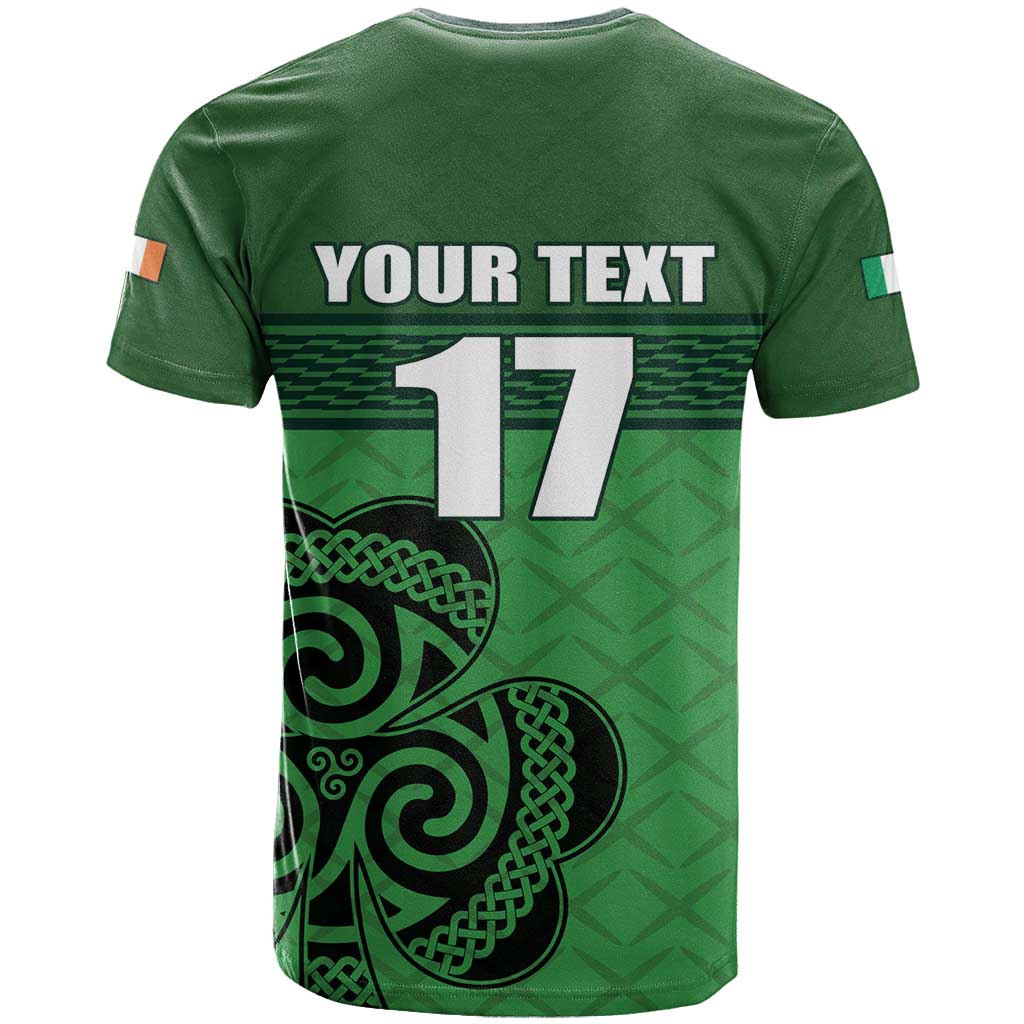 Custom Ireland Football T Shirt Celtic Knot with Shamrock