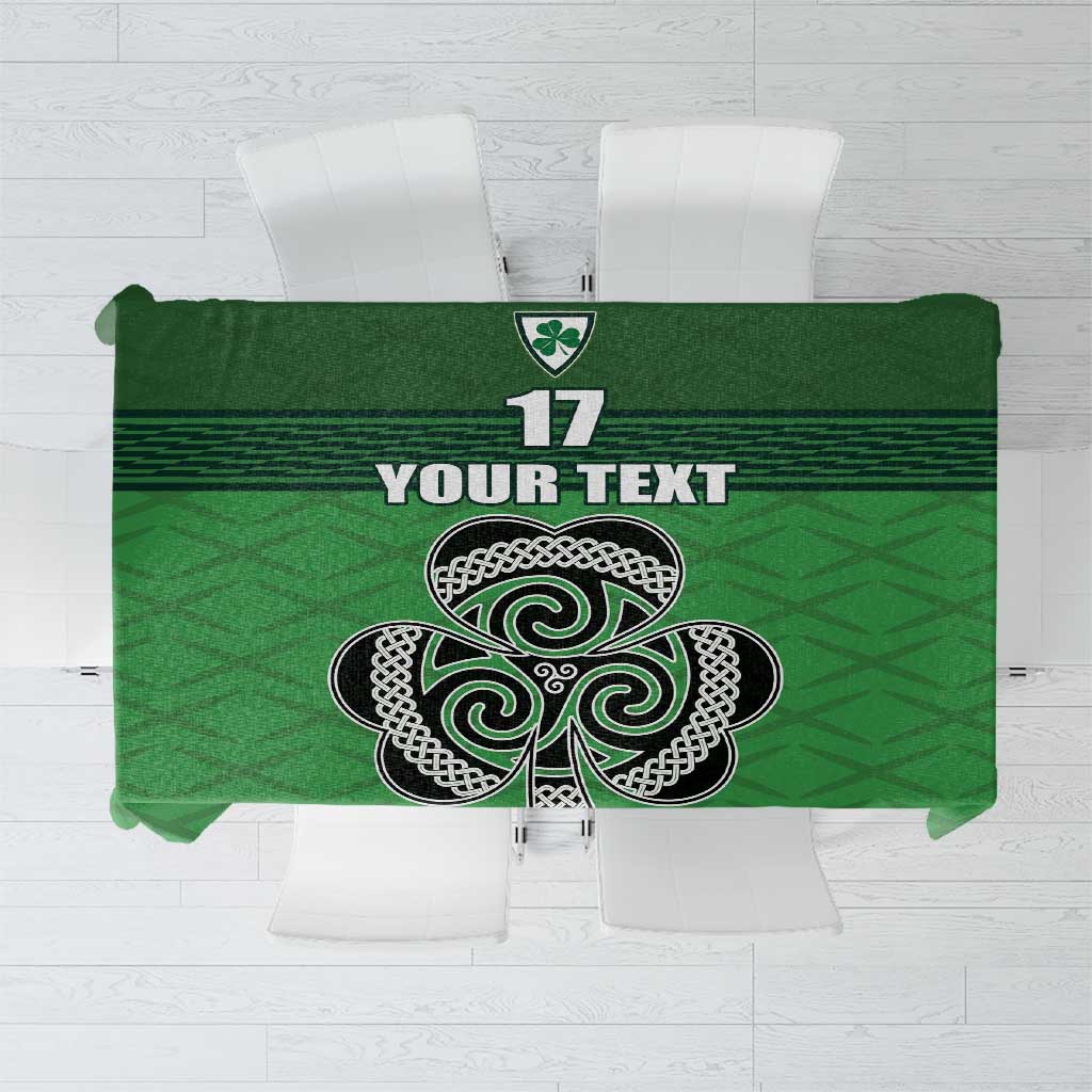 Custom Ireland Football Tablecloth Celtic Knot with Shamrock