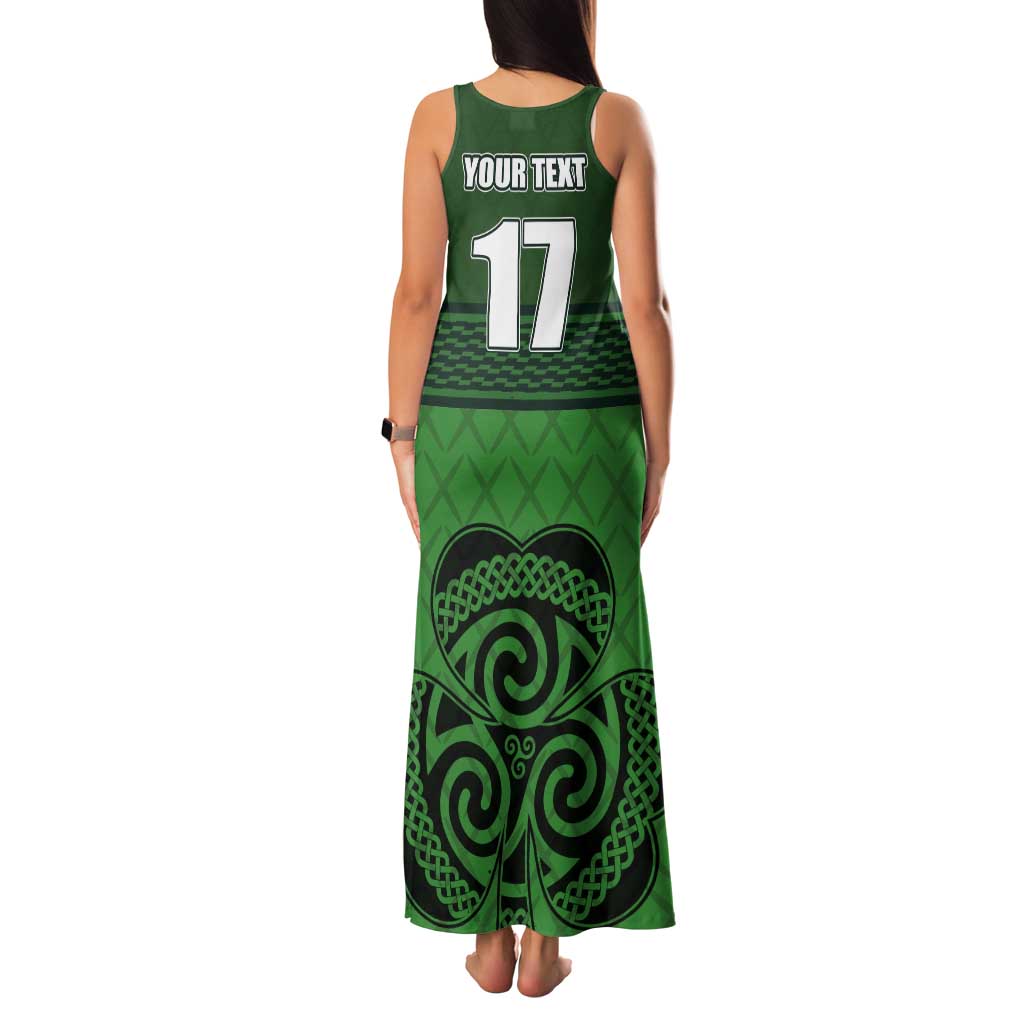 Custom Ireland Football Tank Maxi Dress Celtic Knot with Shamrock