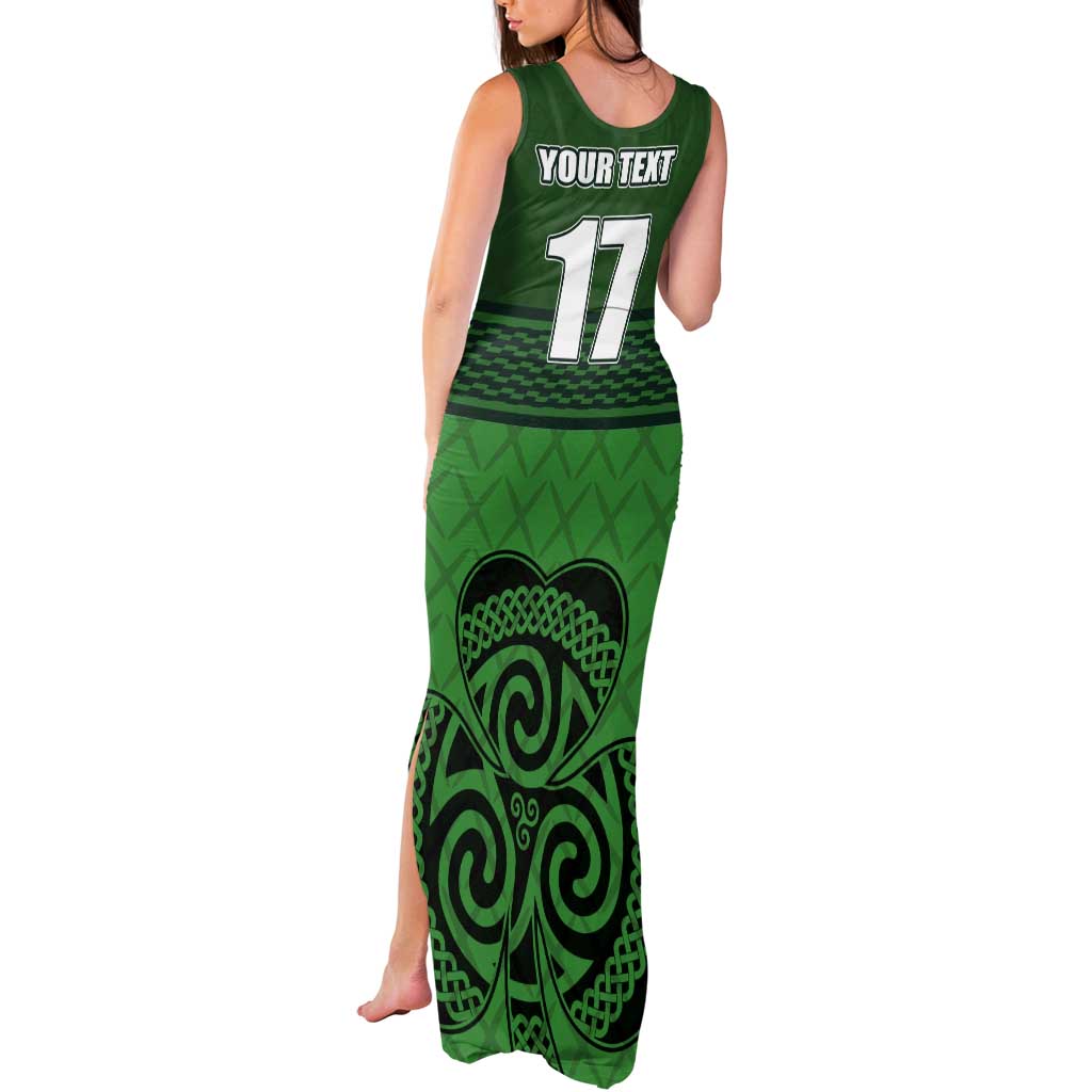 Custom Ireland Football Tank Maxi Dress Celtic Knot with Shamrock