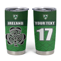 Custom Republic of Ireland Football Tumbler Cup Celtic Knot with Shamrock