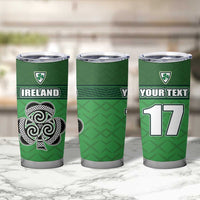 Custom Republic of Ireland Football Tumbler Cup Celtic Knot with Shamrock