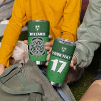 Custom Republic of Ireland Football Tumbler Cup Celtic Knot with Shamrock