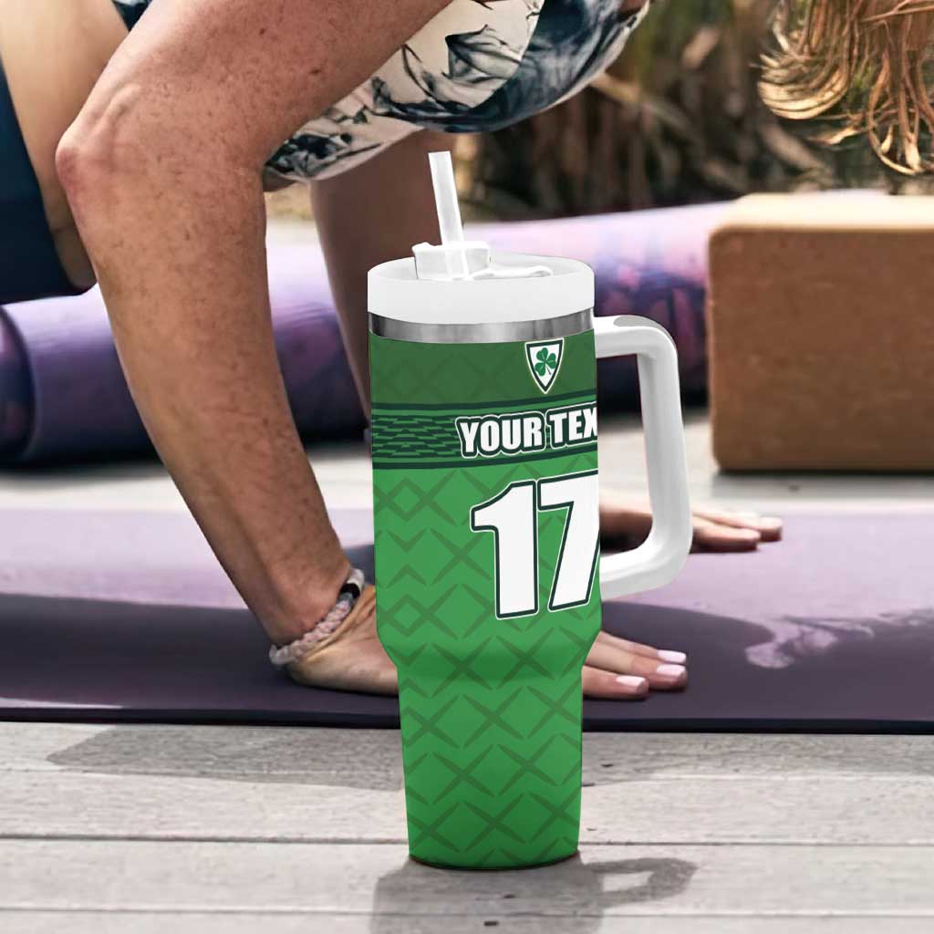 Custom Republic of Ireland Football Tumbler With Handle Celtic Knot with Shamrock