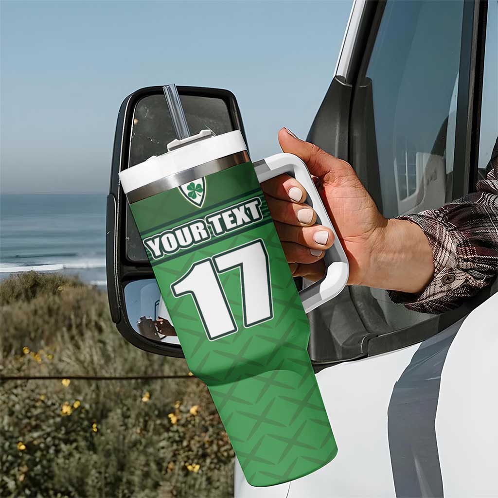 Custom Republic of Ireland Football Tumbler With Handle Celtic Knot with Shamrock
