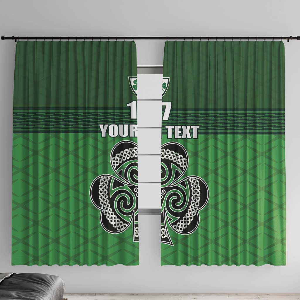 Custom Ireland Football Window Curtain Celtic Knot with Shamrock