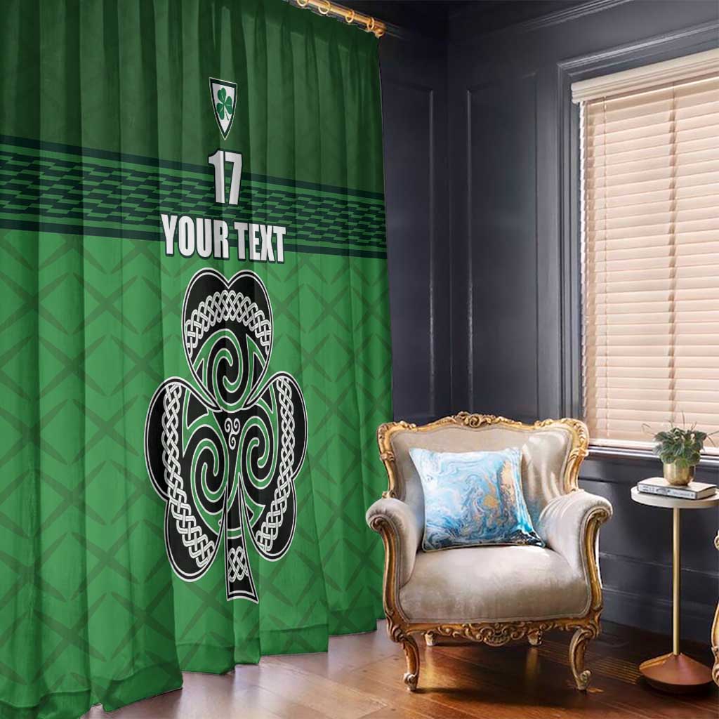 Custom Ireland Football Window Curtain Celtic Knot with Shamrock