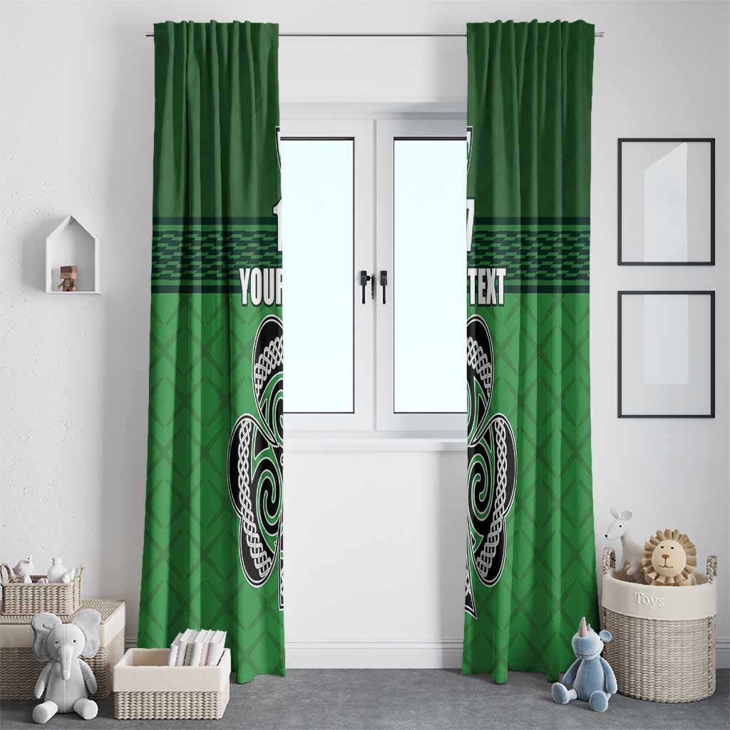 Custom Ireland Football Window Curtain Celtic Knot with Shamrock