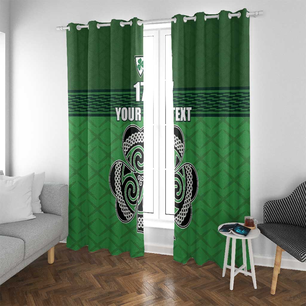 Custom Ireland Football Window Curtain Celtic Knot with Shamrock