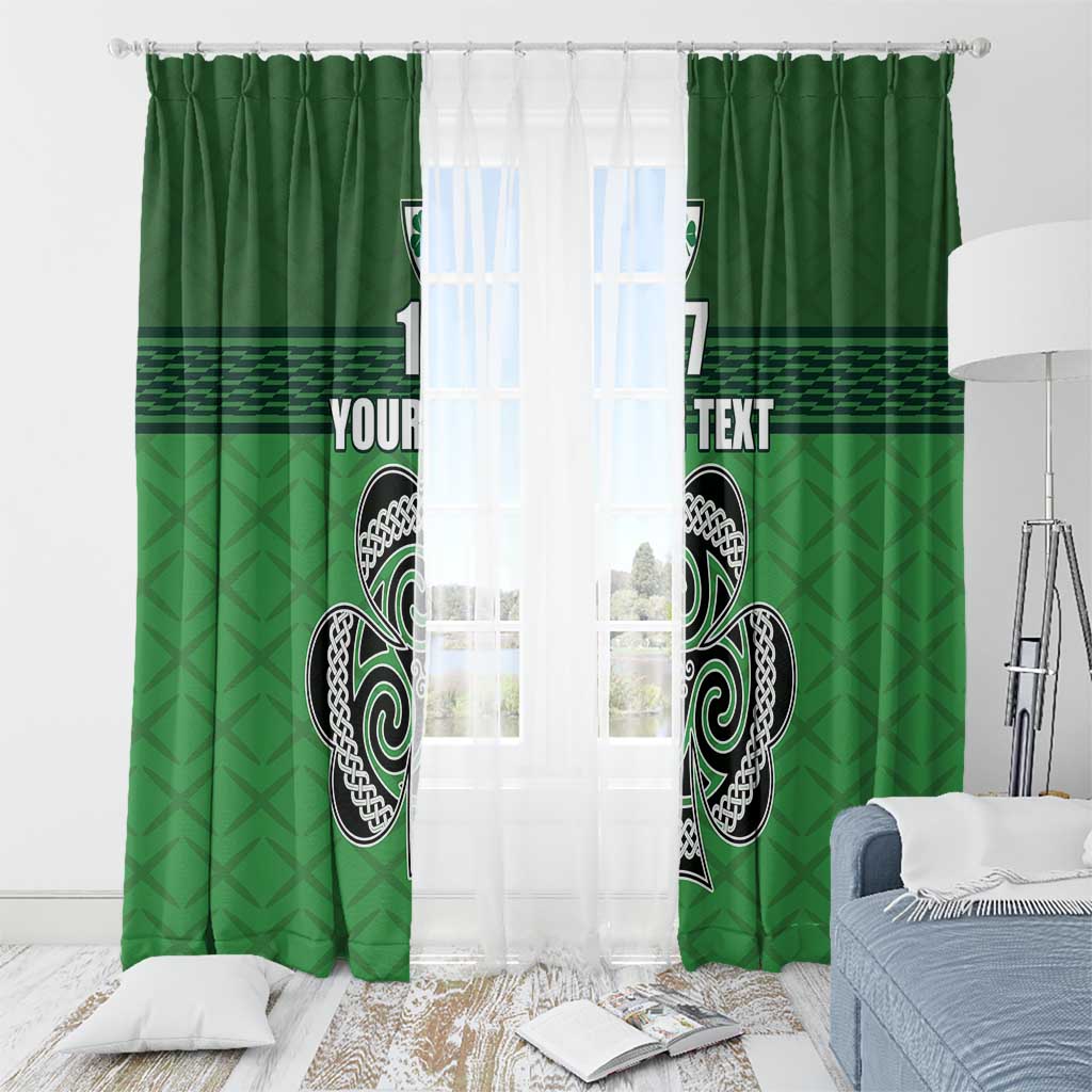 Custom Ireland Football Window Curtain Celtic Knot with Shamrock