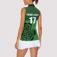 Custom Ireland Football Women Sleeveless Polo Shirt Celtic Knot with Shamrock