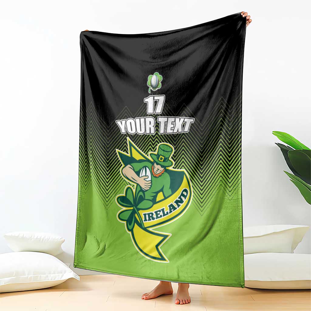 Custom Ireland Rugby Go Champions Blanket Irish Shamrock