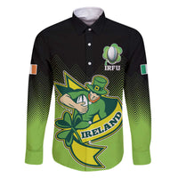 Custom Ireland Rugby Go Champions Family Matching Off The Shoulder Long Sleeve Dress and Hawaiian Shirt Irish Shamrock