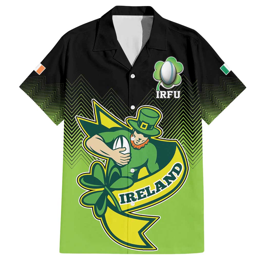Custom Ireland Rugby Go Champions Family Matching Short Sleeve Bodycon Dress and Hawaiian Shirt Irish Shamrock