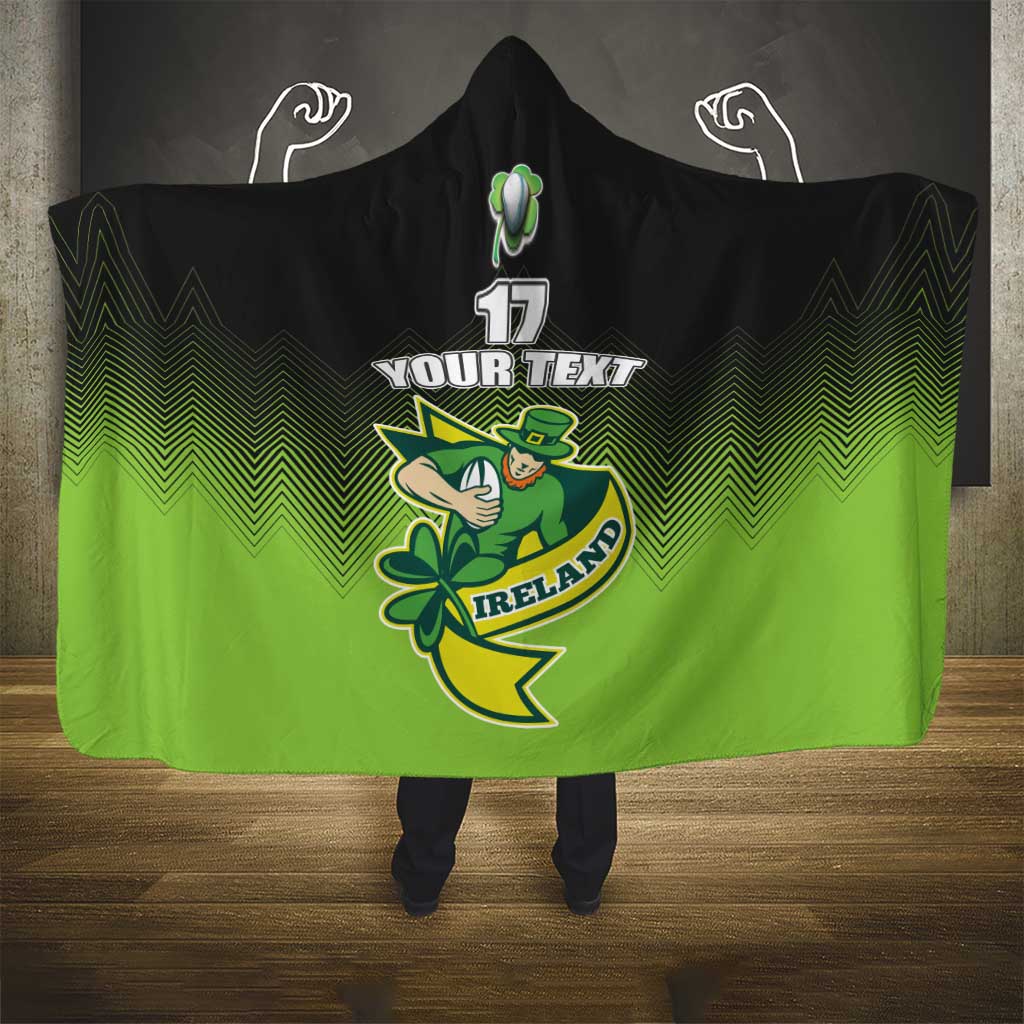 Custom Ireland Rugby Go Champions Hooded Blanket Irish Shamrock