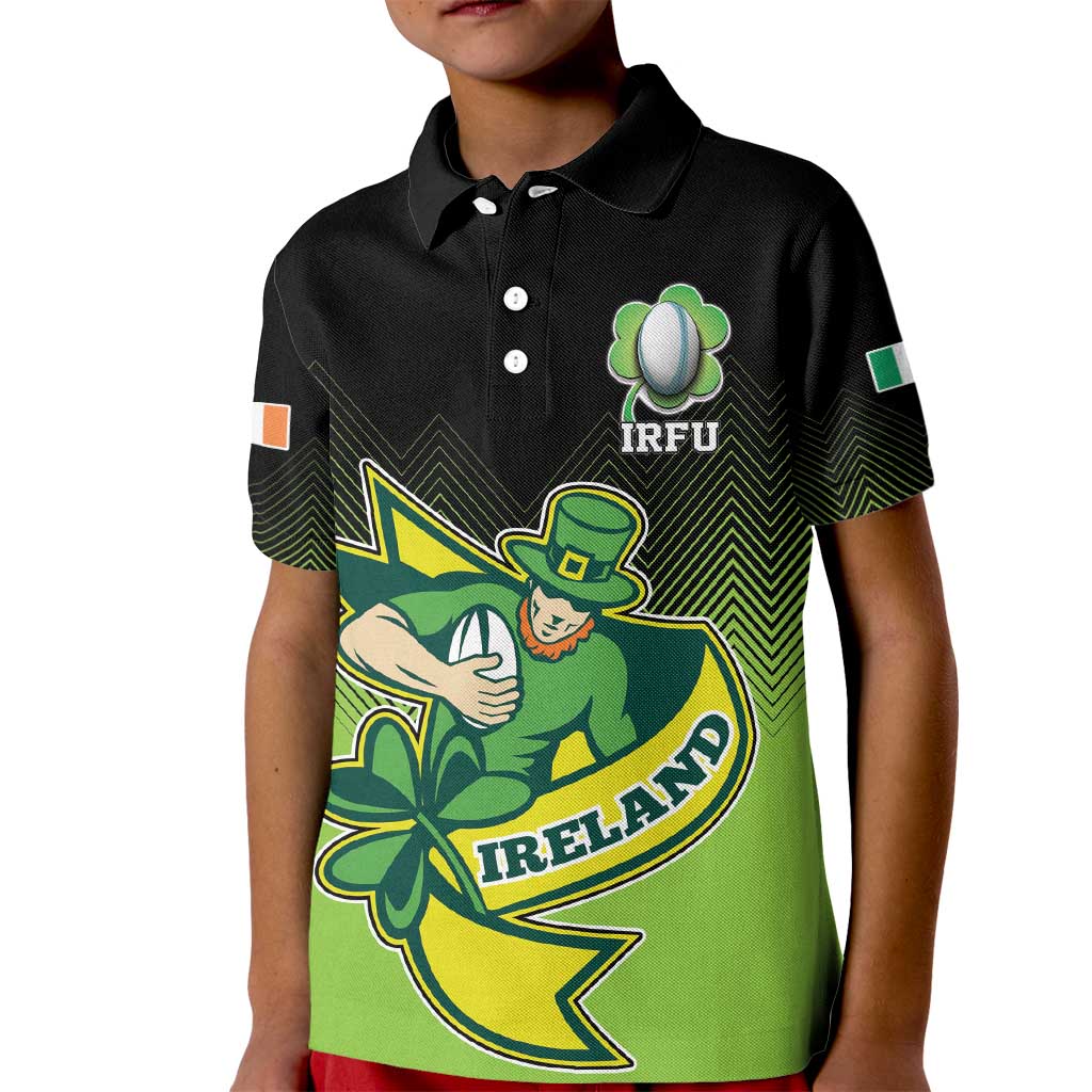 Custom Ireland Rugby Go Champions Kid Polo Shirt Irish Shamrock
