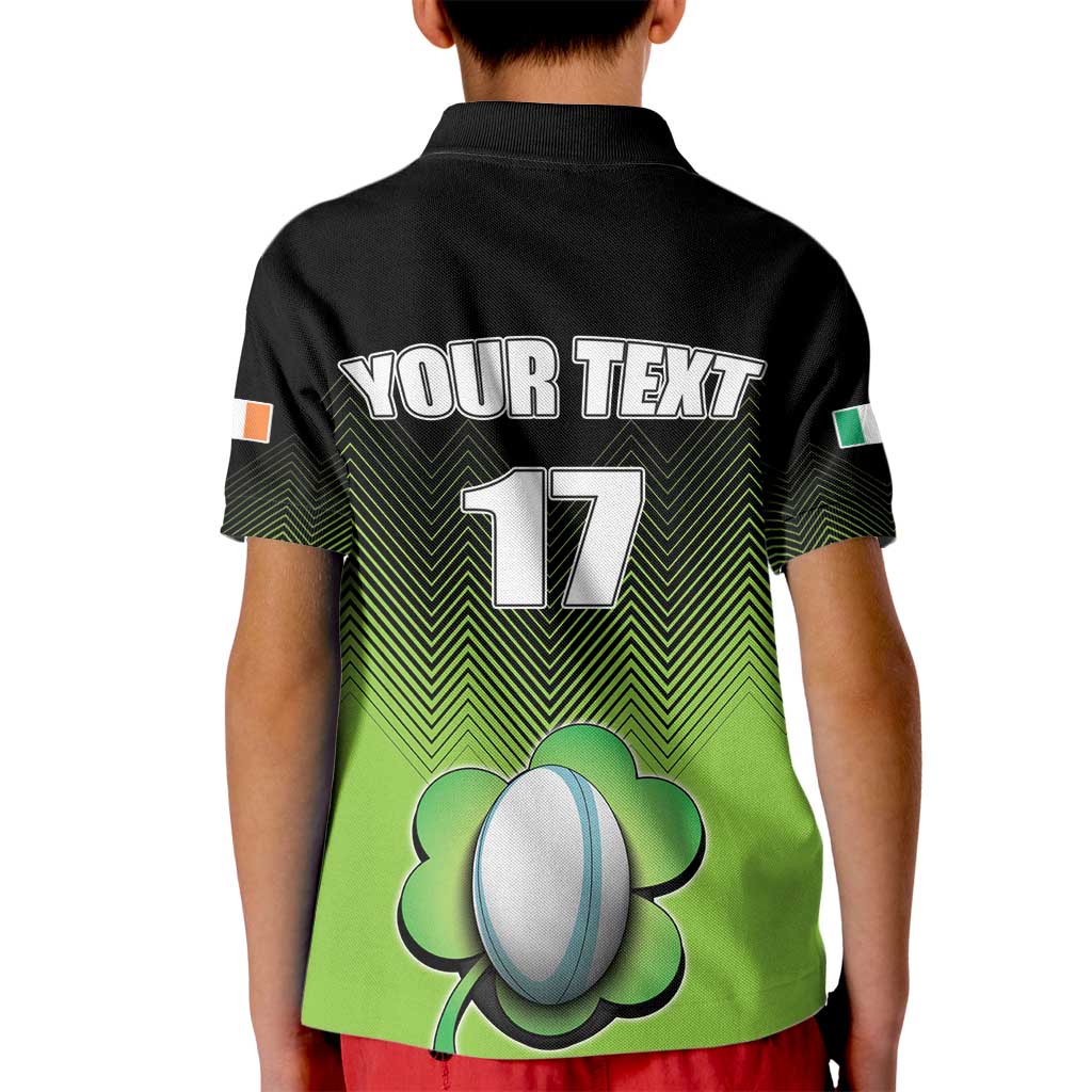Custom Ireland Rugby Go Champions Kid Polo Shirt Irish Shamrock