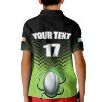 Custom Ireland Rugby Go Champions Kid Polo Shirt Irish Shamrock