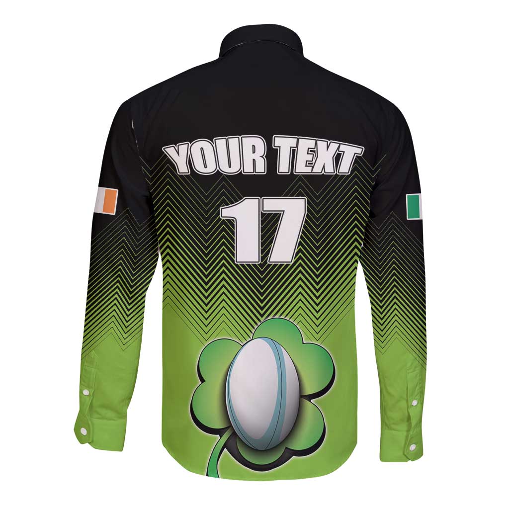Custom Ireland Rugby Go Champions Long Sleeve Button Shirt Irish Shamrock