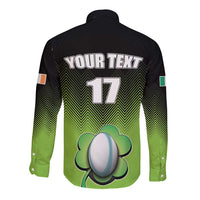 Custom Ireland Rugby Go Champions Long Sleeve Button Shirt Irish Shamrock
