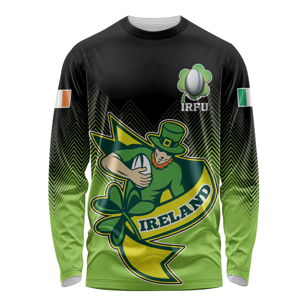 Custom Ireland Rugby Go Champions Long Sleeve Shirt Irish Shamrock