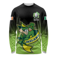 Custom Ireland Rugby Go Champions Long Sleeve Shirt Irish Shamrock