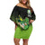 Custom Ireland Rugby Go Champions Off Shoulder Short Dress Irish Shamrock