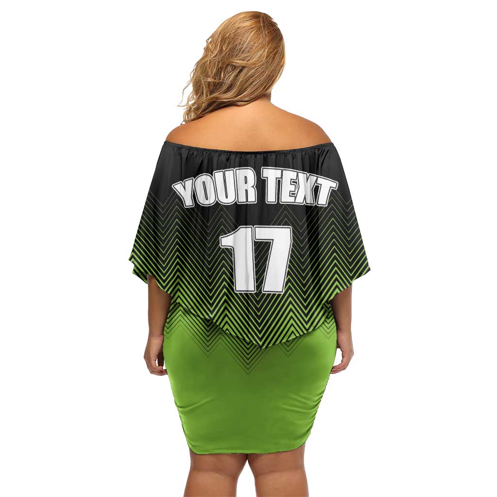 Custom Ireland Rugby Go Champions Off Shoulder Short Dress Irish Shamrock