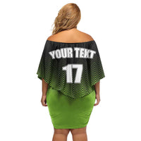 Custom Ireland Rugby Go Champions Off Shoulder Short Dress Irish Shamrock
