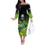 Custom Ireland Rugby Go Champions Off The Shoulder Long Sleeve Dress Irish Shamrock