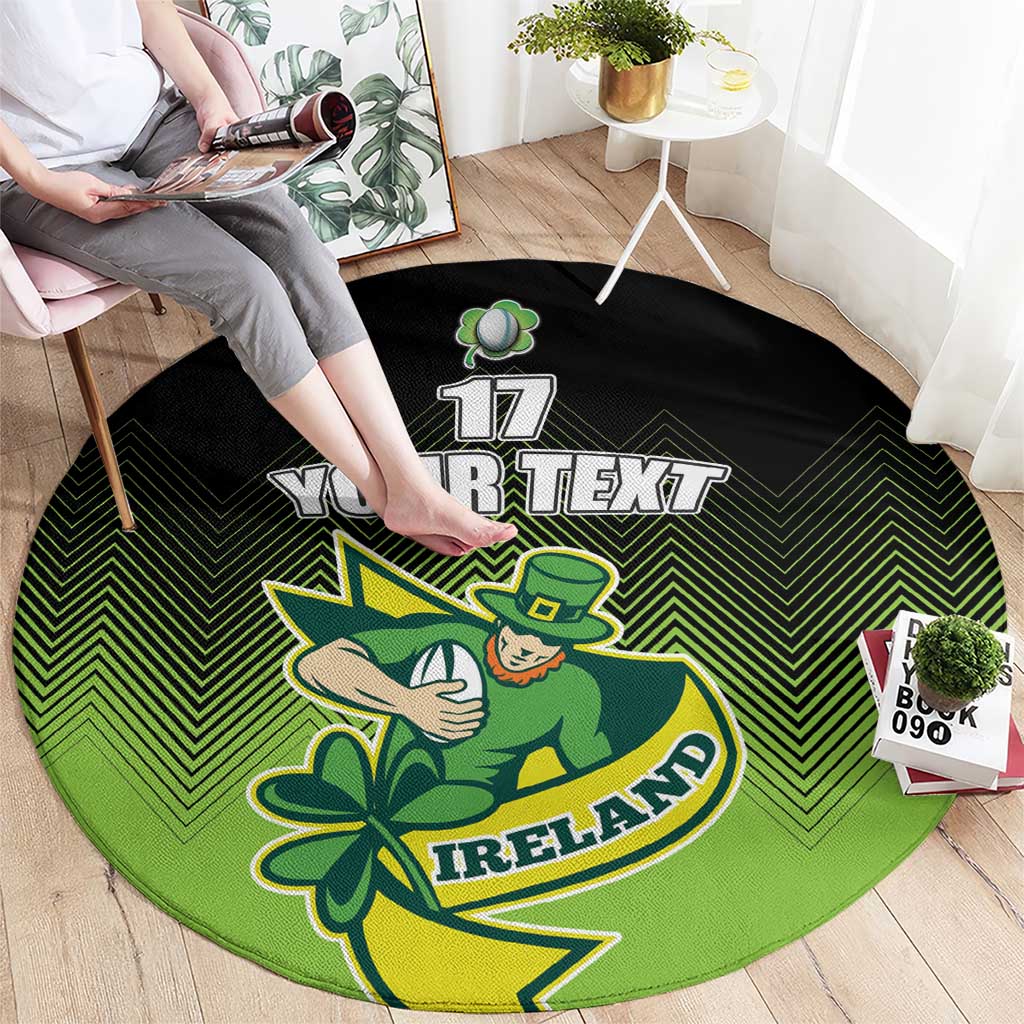 Custom Ireland Rugby Go Champions Round Carpet Irish Shamrock