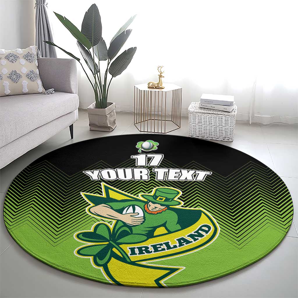 Custom Ireland Rugby Go Champions Round Carpet Irish Shamrock