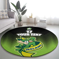 Custom Ireland Rugby Go Champions Round Carpet Irish Shamrock