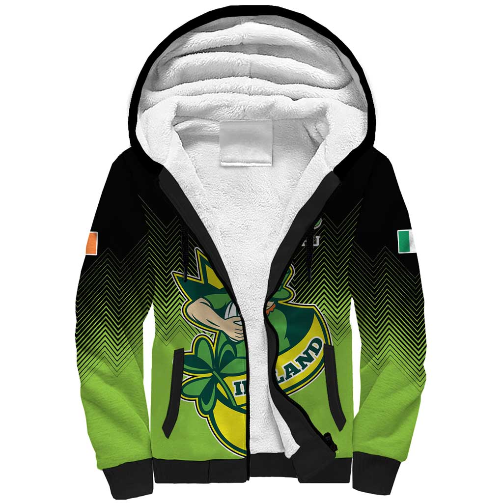 Custom Ireland Rugby Go Champions Sherpa Hoodie Irish Shamrock