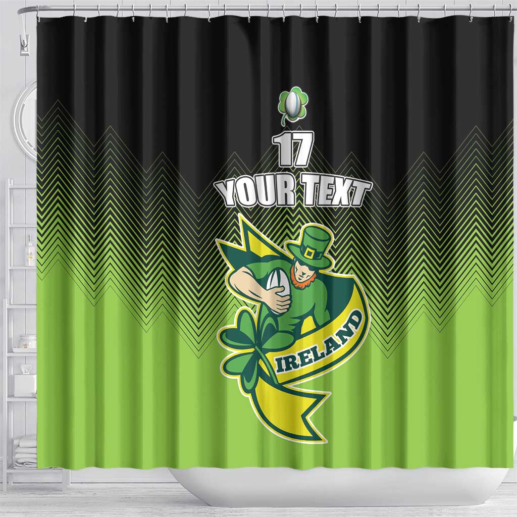 Custom Ireland Rugby Go Champions Shower Curtain Irish Shamrock