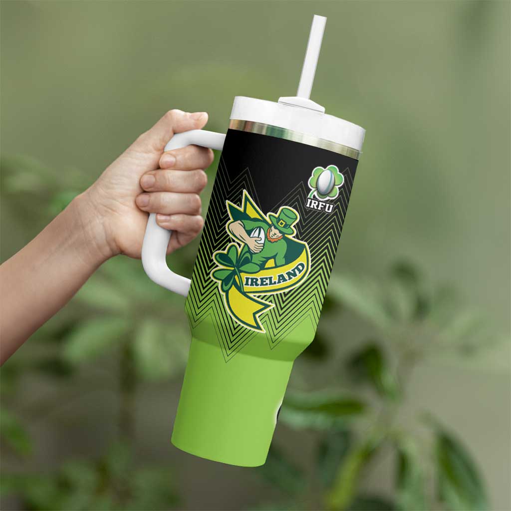 Custom Ireland Rugby Go Champions Tumbler With Handle Irish Shamrock