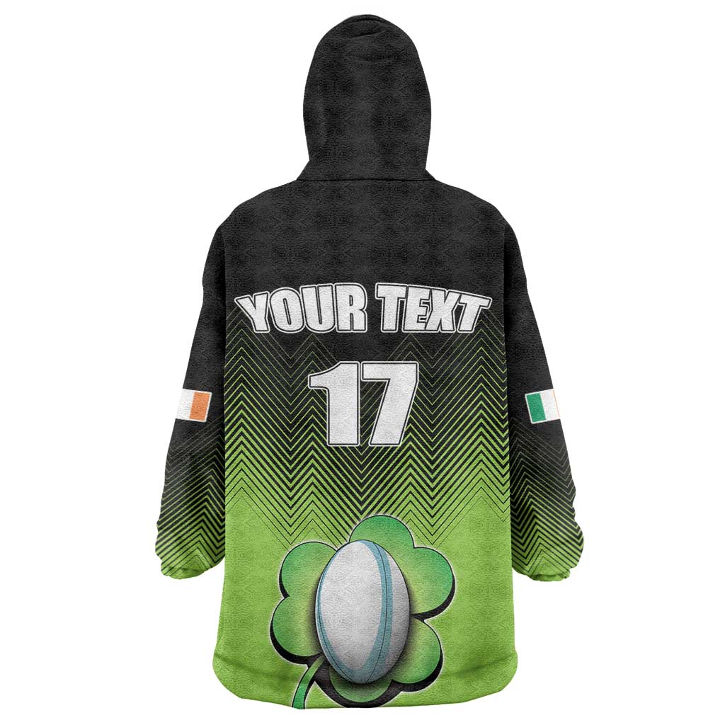 Custom Ireland Rugby Go Champions Wearable Blanket Hoodie Irish Shamrock