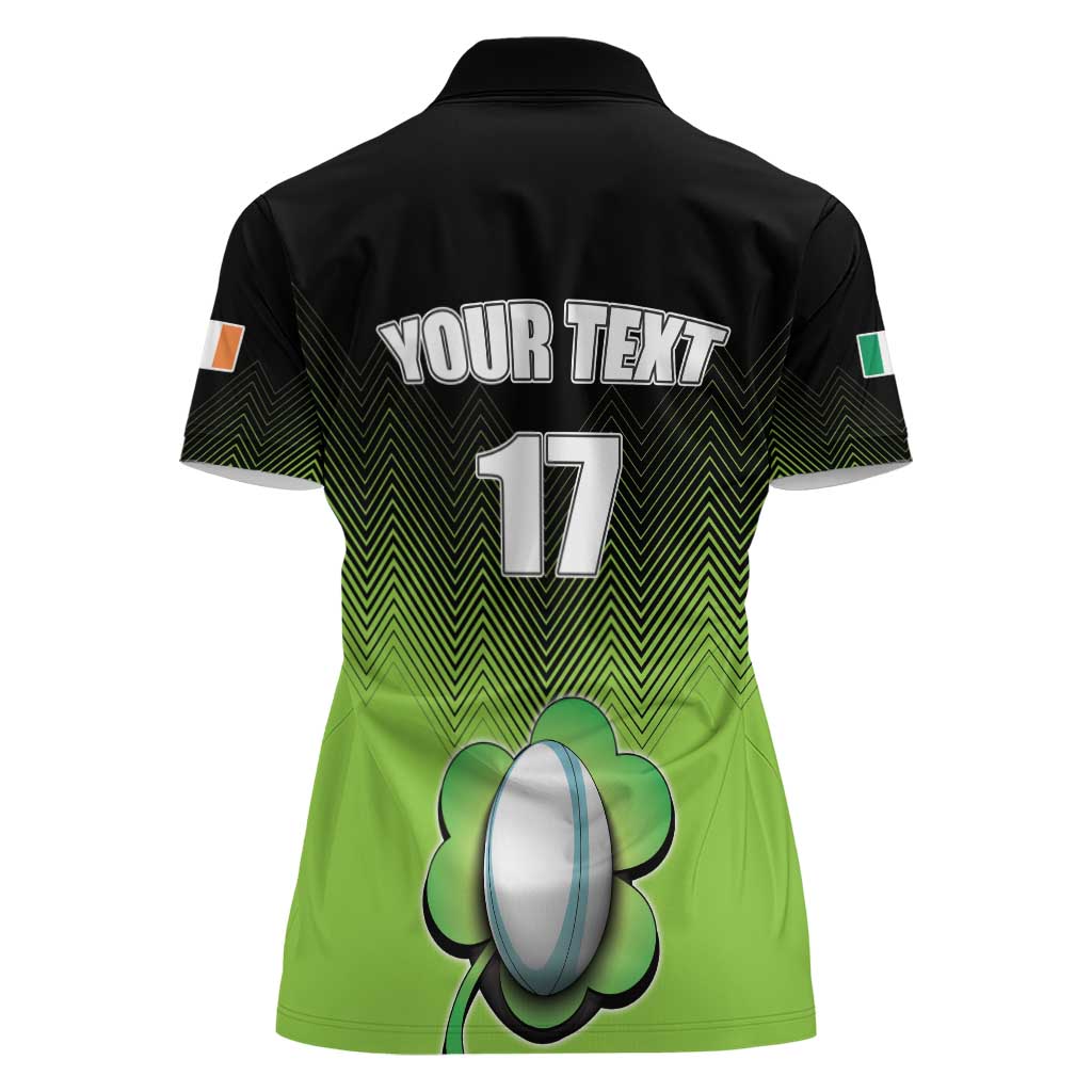 Custom Ireland Rugby Go Champions Women Polo Shirt Irish Shamrock