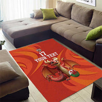 Custom Wales Football Go Champions Area Rug Cymru am byth Red Style