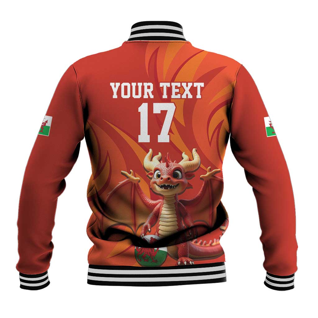 Custom Wales Football Go Champions Baseball Jacket Cymru am byth Red Style