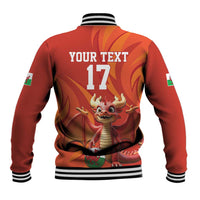 Custom Wales Football Go Champions Baseball Jacket Cymru am byth Red Style