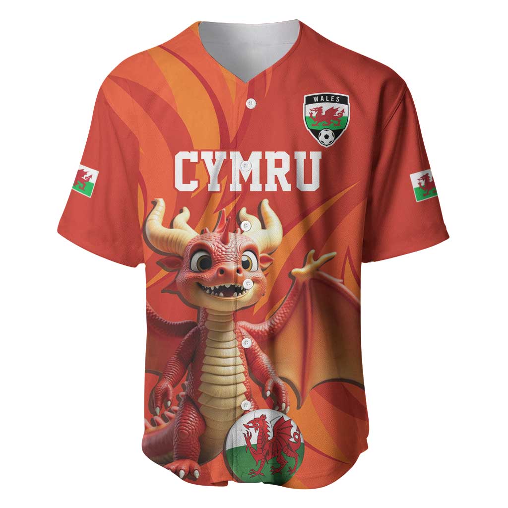 Custom Wales Football Go Champions Baseball Jersey Cymru am byth Red Style