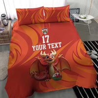 Custom Wales Football Go Champions Bedding Set Cymru am byth Red Style