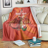 Custom Wales Football Go Champions Blanket Cymru am byth Red Style