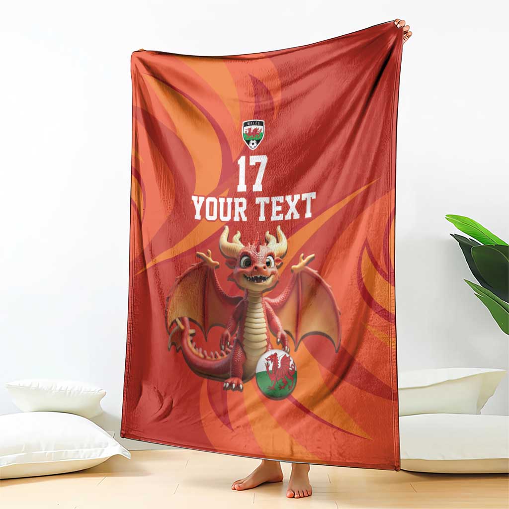 Custom Wales Football Go Champions Blanket Cymru am byth Red Style