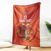 Custom Wales Football Go Champions Blanket Cymru am byth Red Style