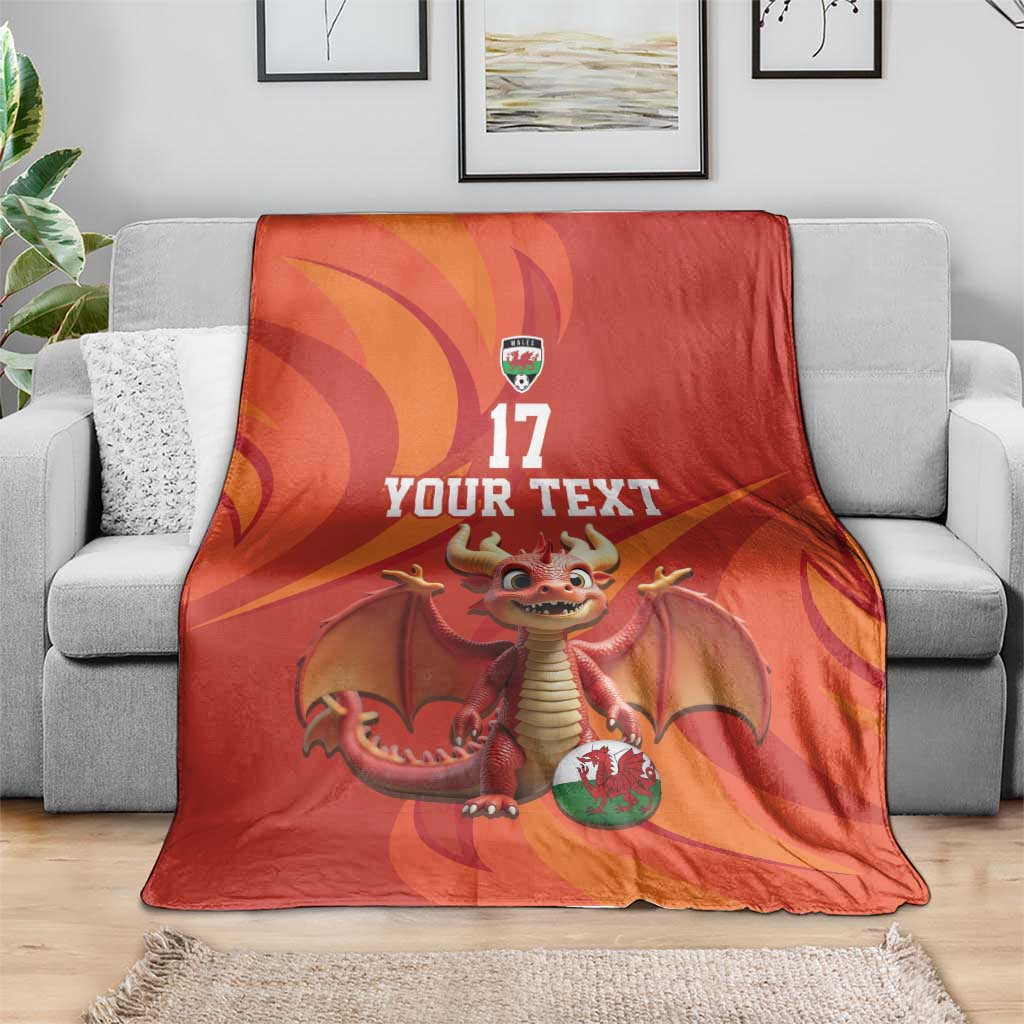 Custom Wales Football Go Champions Blanket Cymru am byth Red Style
