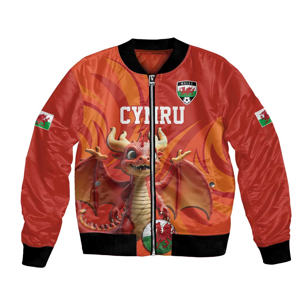 Custom Wales Football Go Champions Bomber Jacket Cymru am byth Red Style