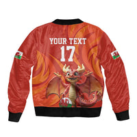 Custom Wales Football Go Champions Bomber Jacket Cymru am byth Red Style